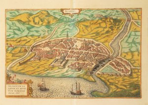 Karte von Rimini aus Civitates Orbis Terrarum von Georg Braun von Georg Braun and Hogenberg Franz