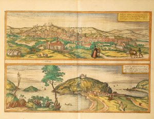 Karte von San Sebastian und Burgos aus Civitates Orbis Terrarum von Georg Braun and Hogenberg Franz