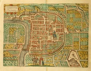 Karte von Trento aus Civitates Orbis Terrarum von Georg Braun von Georg Braun and Hogenberg Franz