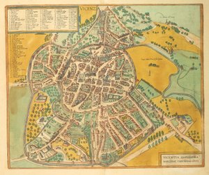 Karte von Vicenza aus Civitates Orbis Terrarum von Georg Braun von Georg Braun and Hogenberg Franz