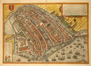 Karte der Stadt, aus Civitates Orbis Terrarum von Georg Braun