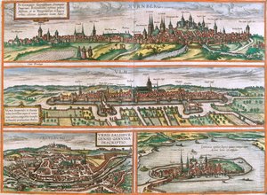 Nürnberg, Ulm, Salzburg, Lindau, Deutschland, Österreich von Georg and Hogenberg Franz (1535 90) Braun