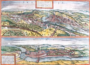 Prag, Cheb, Tschechische Republik von Georg and Hogenberg Franz (1535 90) Braun