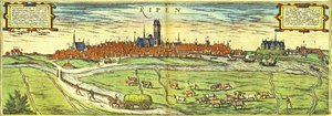 Ribe, Dänemark von Georg and Hogenberg Franz (1535 90) Braun