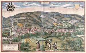 Büdingen (Hessen), Deutschland (Gravur) von Georg Braun and Hogenberg Franz