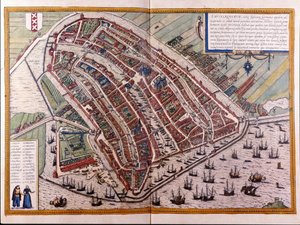 Karte von Amsterdam. Atlas von Braun und Hogenberg. Amsterdam 1588