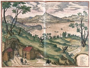 Die Bucht von Neapel und der Vesuv, Italien, 1579