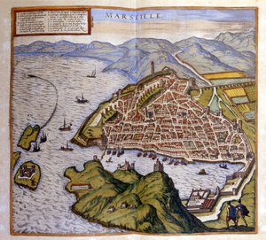 Ansicht von Marseille aus dem Atlas von Braun und Hogenberg
