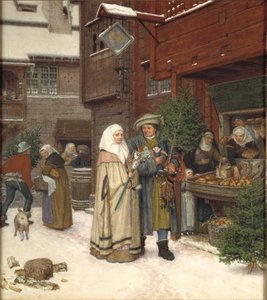 Der Weihnachtsmarkt, 1872 von Georg von Rosen