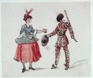 Zwei Charaktere aus der Commedia dell