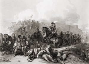 Der Sturm auf Bristol, 26. Juli 1643, graviert von J.C. Varrall von George (after) Cattermole