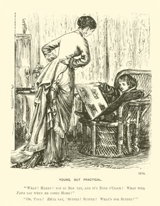 Jung, aber praktisch (Gravur) von George (after) Du Maurier
