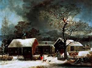 Winterszene in New Haven, ca. 1858 von George (after) Durrie