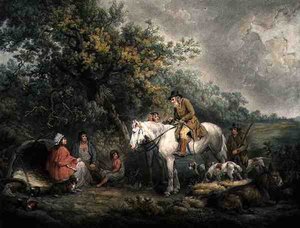 Morgen, oder Der wohlwollende Jäger, graviert und veröffentlicht von Joseph Grozer (ca. 1755-99) von George (after) Morland