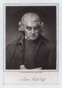 Isaac Reed, englischer Literaturredakteur und Buchsammler von George (after) Romney