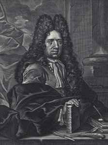 Porträt von George Shelley, englischer Kalligraph des 18. Jahrhunderts, Gravur von George Bickham von George (c.1706–71) Bickham