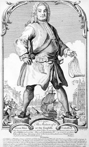 Die Statue eines großen Mannes oder der englische Koloss von George (c.1706–71) Bickham