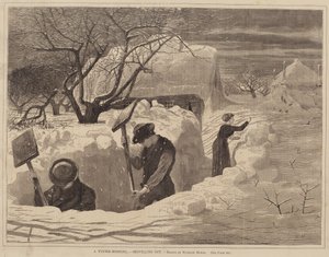 Ein Wintermorgen - Schneeschaufeln von George A. Avery