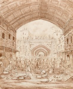 Die Plünderung des Großen Basars von Kabul von George Alfred Croly