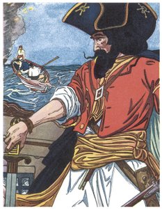 Porträt eines Piraten Illustration aus „Das Jungenbuch der Piraten“ von George Albert Williams (1875-1932) 1913