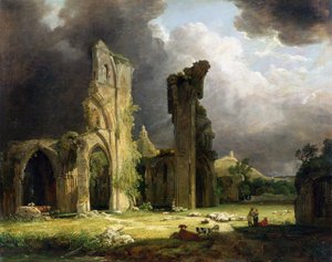 Abtei von Glastonbury mit dem Tor dahinter
