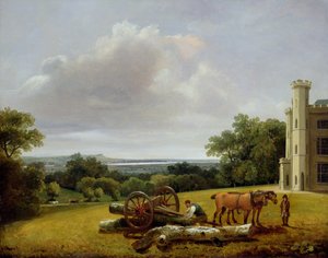 Beladen eines Holzwagens am Cave Castle, Yorkshire von George Arnald