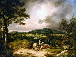 Die Holzsammler mit Blick auf Siddon Hill, Highclere Park in der Ferne
