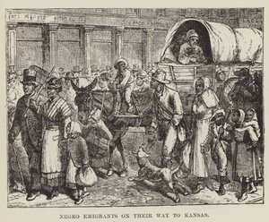 Schwarze Auswanderer auf dem Weg nach Kansas von George Augustus Sala