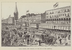 Canal Street, New Orleans, am Vorabend des Karnevals von George Augustus Sala