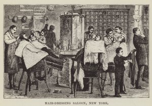Friseursalon, New York von George Augustus Sala