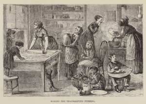 Zubereitung des Thanksgiving-Puddings von George Augustus Sala