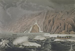 Expedition um Kap Barrow, 25. Juli 1821, aus Narrative of a Journey to the Shores of the Polar Sea in the Years 1819-22 von Sir John Franklin (1786-1847) graviert von Edward Finden (1791-1857) von George Back