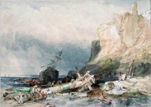 Tynemouth Castle, Tyne and Wear, mit Wrack von George Balmer