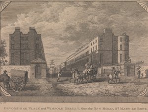 Devonshire Place und Wimpole Street, von der New Road, St. Mary le Bone
