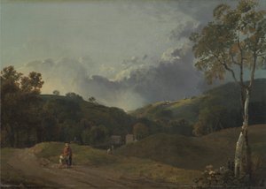 Landschaft mit Bauern von George Barret