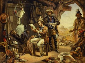 Australien: Nachrichten von zu Hause (Druck) von George Baxter