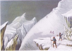 Stufen im Aufstieg des Mont Blanc, aus British Adventure, veröffentlicht von Collins, 1947