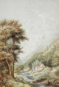 Wassermühle an der Wye von George Baxter
