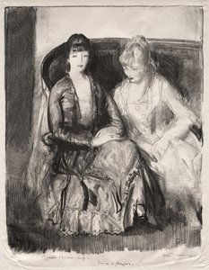Emma und Marjorie auf einem Sofa