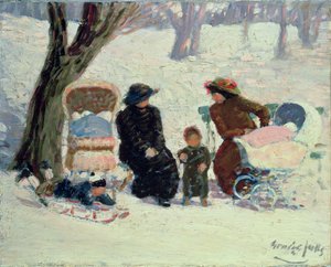 Kindermädchen, High Bridge Park von George Benjamin Luks