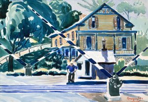 Bahnübergang, Die Berkshires, ca. 1925 von George Benjamin Luks