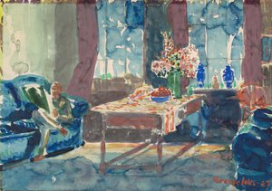 Selbstporträt: Innenansicht meiner Wohnung in New York von George Benjamin Luks