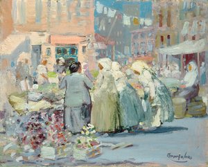 Frühlingsmorgen, Houston und Division Streets, New York von George Benjamin Luks