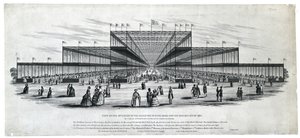 Ansicht des Inneren des Gebäudes im Hyde Park für die Ausstellung von 1851. Wie von den Kommissaren Ihrer Majestät schließlich genehmigt