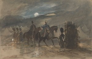 Lager in Chobham, 1853 mit Offizieren und Wache von George Bryant Campion