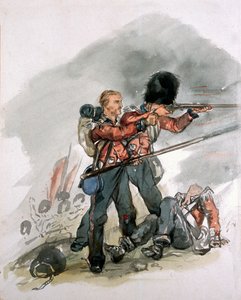 Letzter Widerstand von zwei Gardisten in der Schlacht, ca. 1854