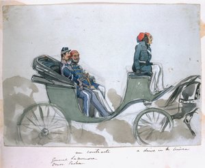 Ein Kontrast: General La Marmora und Omar Pascha, eine Fahrt auf der Krim, aus einem Album von Gemälden und Skizzen bekannt als 
