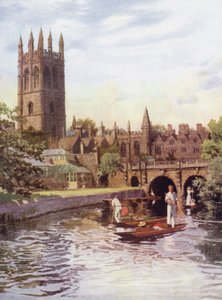 Oxford: Magdalen College und Brücke vom Cherwell von George Carline