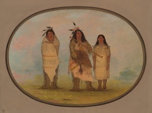 Ein Cheyenne-Häuptling, seine Frau und ein Medizinmann