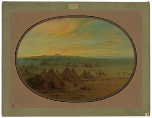 Ein Krähen-Dorf am Salmon River von George Catlin